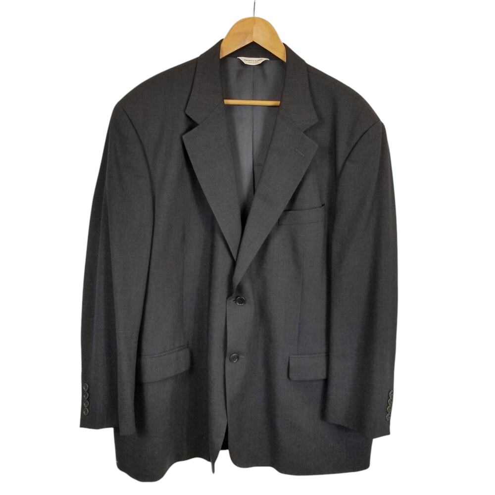 Pronto Uomo Firenze Men's Dark Gray 100% Wool Blazer Suit Jacket Size 50R